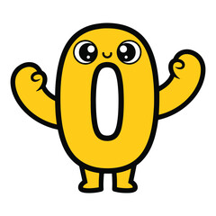 Obraz premium cute number character mascot for kid study