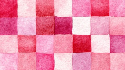 Colorful abstract design, vibrant pink and red squares creating a lively background, perfect for festive or romantic themes.