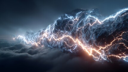 Electrical Storm Over Rolling Clouds A Symphony of Power and Mystery