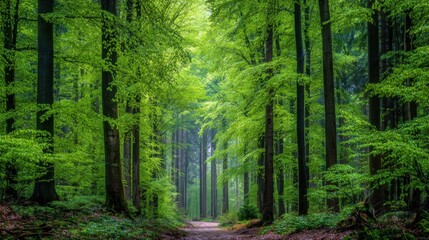 Fototapeta premium Lush green forest path