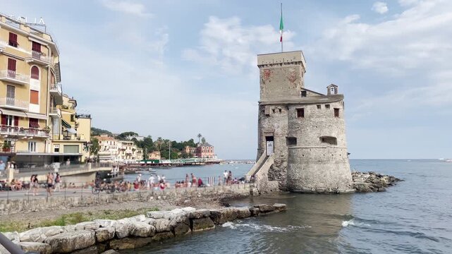 Medieval Seafront Castle in Rapallo, Liguria, Italy
