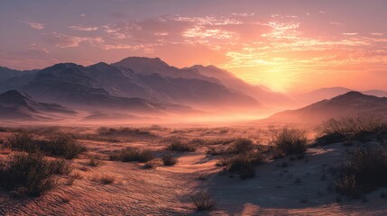 Fototapeta premium Desert sunrise panorama