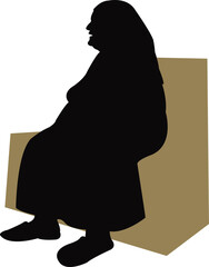a woman sitting body silhouette vector