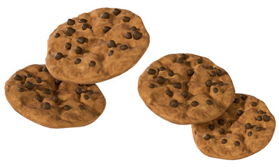 3D Chocolate chip Cookies Galletas con chispas de chocolate