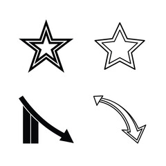 Star shapes and downward arrows stars