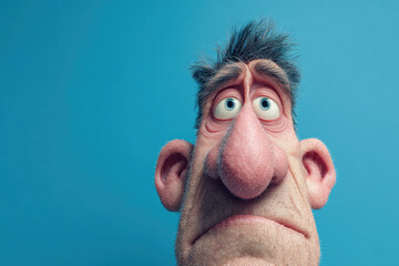 Funny old man caricature portrait. Ai generative art