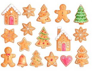 Naklejka premium Christmas cookies, colorful and festive