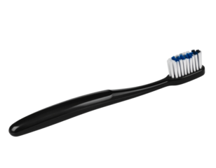 Plastic Toothbrush Angled Side View with Shadow, Transparent Background