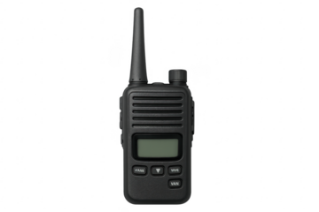 Portable radio transceiver isolated on transparent background