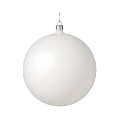 A minimalistic white frosted ornament for elegant holiday designs, isolated