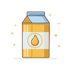 Carton of fresh golden juice liquid with water drop logo ready for breakfast drinking
