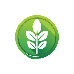 Plant icon with green circle frame for healthy agriculture and sustainable food source