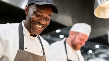 Chefs preparing gourmet dishes in a modern kitchen at a culinary event
