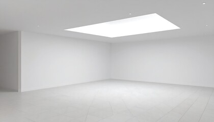 Empty white room with skylight