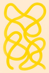 Obraz premium yellow chaotic lines on beige background. Vertical photo 9:16