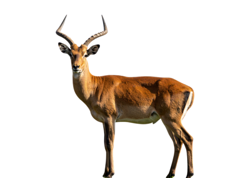 Elegant Impala Standing in African Savanna Transparent Background