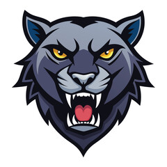 Dynamic furious panther head mascot logo design featuring aggressive claw marks and vibrant colors