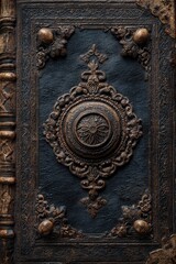 Antique Leather Book Cover Close-up