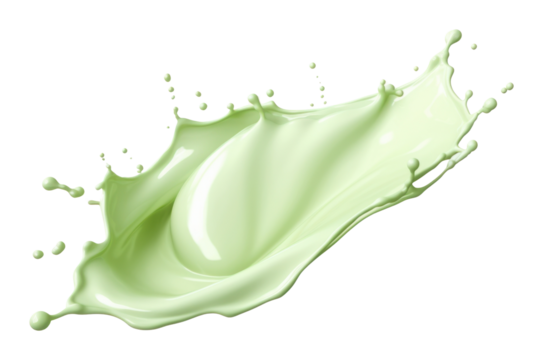 PNG Milk green splash beverage abstract movement.