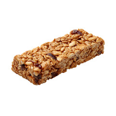 Close-up of a chewy granola bar with oats nuts and dried fruit offering a nutritious and convenient snack option Perfect for a quick energy boost