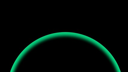 Green glowing arc on a black background