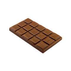 A milk chocolate bar with square segments set against a black background The candy is sweet and delicious