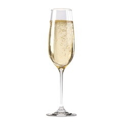 Elegant glass filled with celebratory drink effervescent with tiny bubbles Perfect toast for festive occasions set against a plain background
