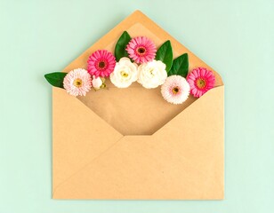 Envelope adorned with flowers