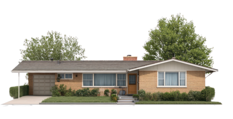 PNG American suburb house architecture neighborhood front.