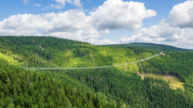 SKY BRIDGE 721 - PEDESTRIAN SUSPENSION BRIDGE Mountain resort Lower Moravia, Jesenik, Czech Republic