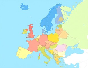 Obraz premium European countries colored map