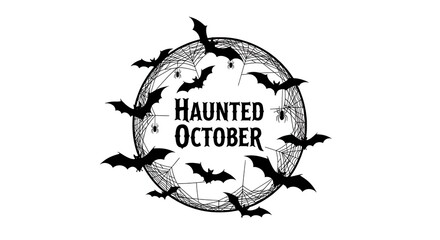 Spooky Silhouette: A Haunted October Celebration Graphic Illustration Image