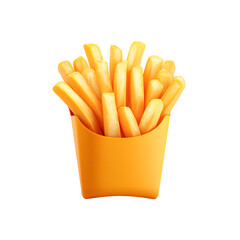 French Fries Icon on Pure White Background