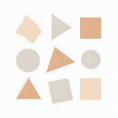 Geometric Shapes Arrangement on White Background circle