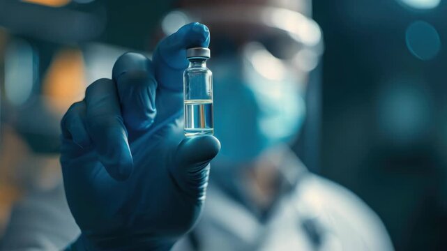 A vaccine being held by a medical professional, suggesting immunization or healthcare.