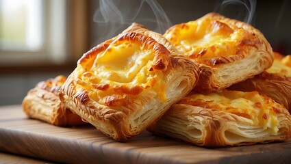 Delicious Golden Puff Pastries Filled with Creamy Custard