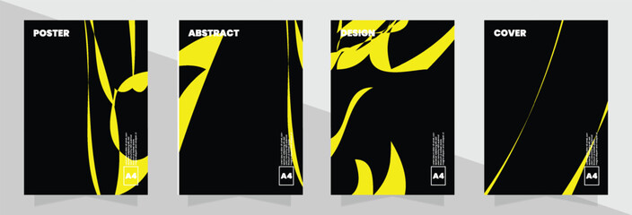 Yellow swirl on a black background for music event or festival poster and flyer