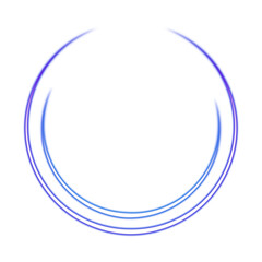 Glowing blue circular element on transparent background
