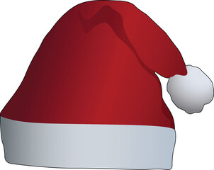 Santa Claus hat vector art, vector illustration, Santa cap, hat vector, red hat.