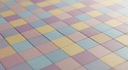 Colorful square pattern with pastel hues