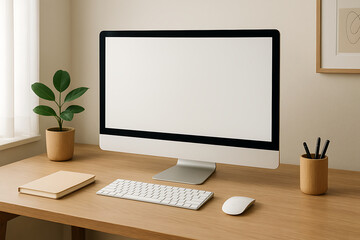 北欧風の快適ワーク環境デスクとパソコン