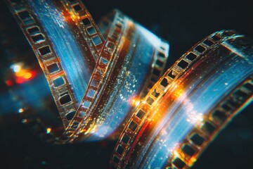 Film strip, aged, vibrant colors