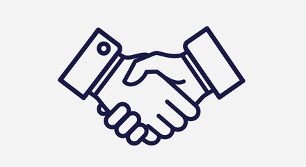 Depicting agreement and partnership through a stylized handshake illustration