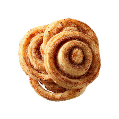 Fototapeta premium Delicious Cinnamon Swirl Pastry, Close-Up Top View
