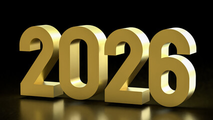 The 2026 for New year or Business Plan concept 3d Rendering.