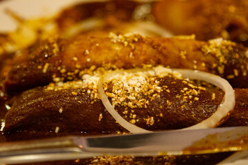 Enchilada with Poblano mole