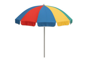 Obraz premium Colorful beach umbrella providing shade on transparent background