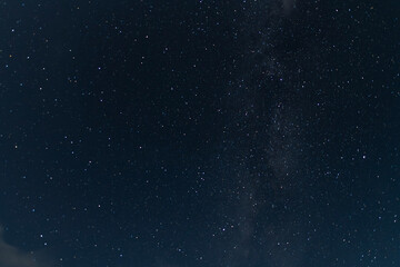 Beautiful starry sky with clouds in the night. Night sky background.