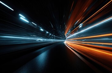Abstract speed tunnel with light trails