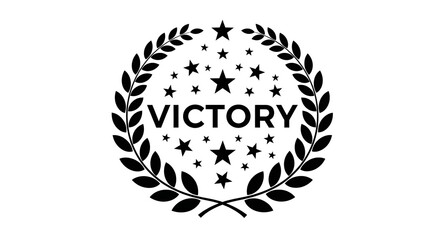 Fototapeta premium Victory Laurel Wreath with Stars, a Symbolic Achievement Graphic